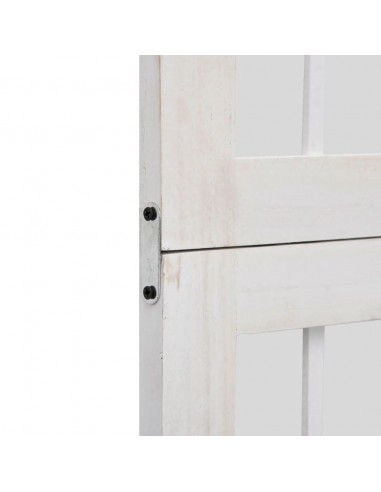 Divisorio Ambienti 6Pannelli Bianco Legno Massello di Paulownia