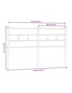 Testiera di Ricambio Rovere Sonoma 140 cm in Ferro e Legno Multistrato