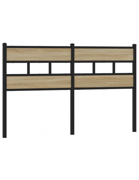 Testiera di Ricambio Rovere Sonoma 140 cm in Ferro e Legno Multistrato