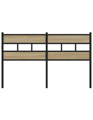 Testiera di Ricambio Rovere Sonoma 140 cm in Ferro e Legno Multistrato