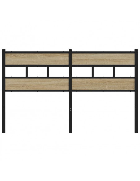 Testiera di Ricambio Rovere Sonoma 140 cm in Ferro e Legno Multistrato