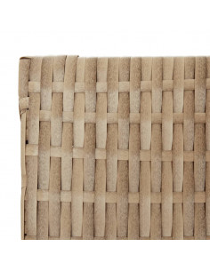 Divisorio per Ambienti a 4 Pannelli Beige in Polyrattan 2