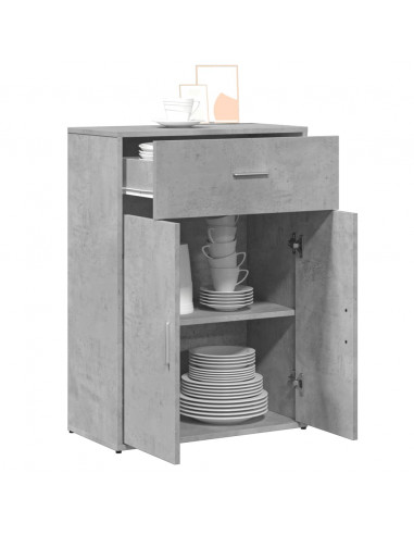 Credenza Grigio Cemento 60x30x84 cm in Legno Multistrato