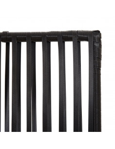 Divisorio per Ambienti a 5 Pannelli Nero in Polyrattan 2