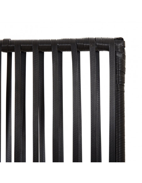 Divisorio per Ambienti a 5 Pannelli Nero in Polyrattan