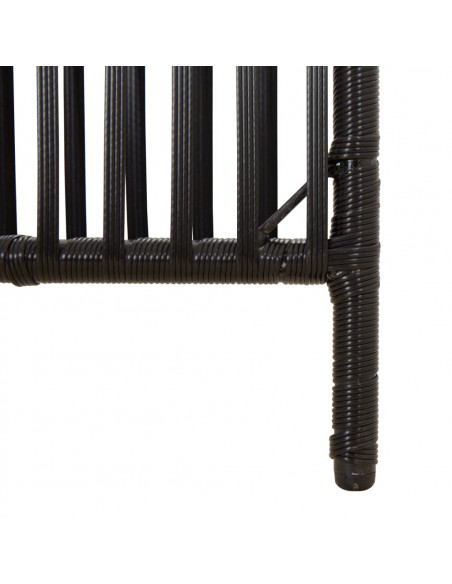 Divisorio per Ambienti a 5 Pannelli Nero in Polyrattan