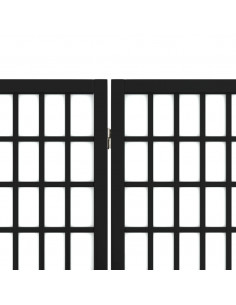 Divisorio Pieghevole 5 Pannelli Stile Giapponese 200x170cm Nero 2