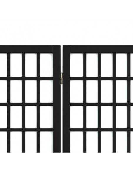 Divisorio Pieghevole 6 Pannelli Stile Giapponese 240x170cm Nero