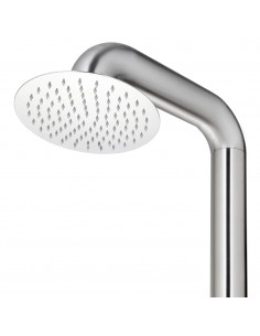 Doccia da Giardino con Base Grigia 230 cm in Acciaio Inox