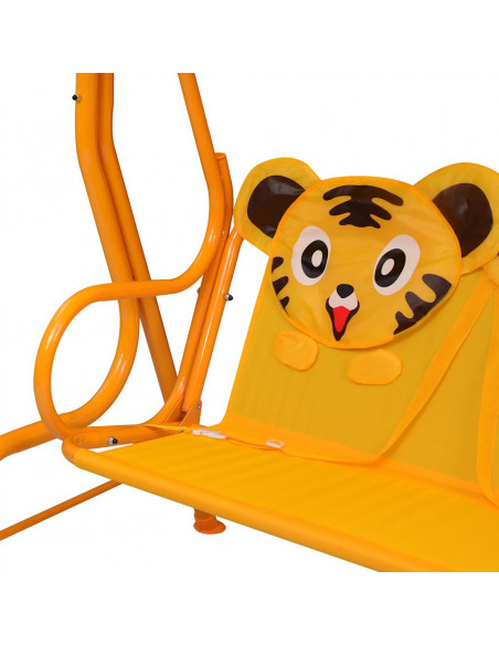 Dondolo a Panchina per Bambini Giallo 115x75x110 cm in Tessuto