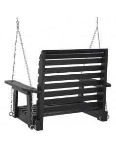 Dondolo da Giardino Catene in Metallo Nero in Legno di Abete