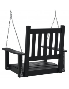 Dondolo da Giardino Catene in Metallo Nero in Legno di Abete 2