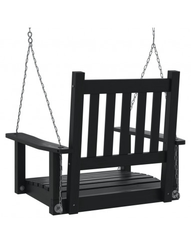 Dondolo da Giardino Catene in Metallo Nero in Legno di Abete