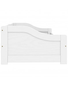 Dormeuse 2 Cassetti Bianca 90x200 cm Legno Massello Pino IRUN 2