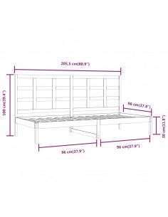 Dormeuse Bianca 90x200 cm in Legno Massello di Pino
