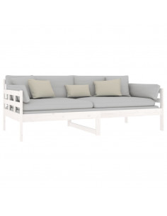 Dormeuse Bianca in Legno Massello di Pino 90x190 cm 2