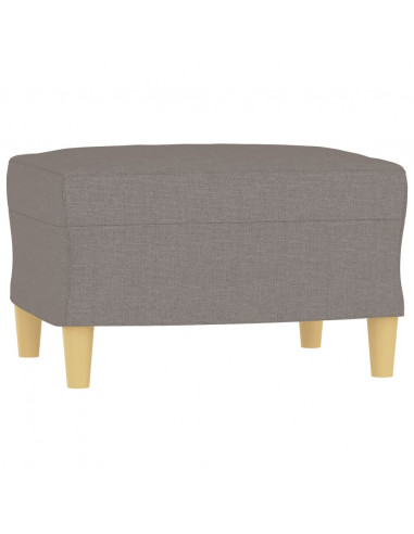 Divano a 3 Posti con Poggiapiedi Tortora 180 cm in Tessuto