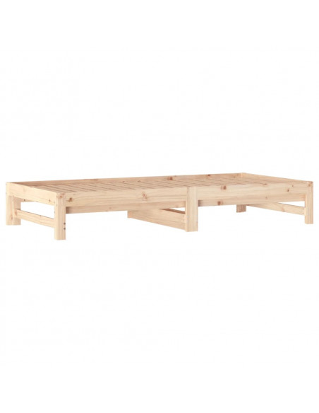 Dormeuse Estraibile 2x(90x190) cm Legno Massello di Pino