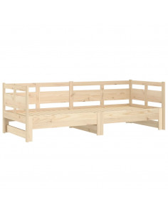 Dormeuse Estraibile in Legno Massello di Pino 2x(80x200) cm