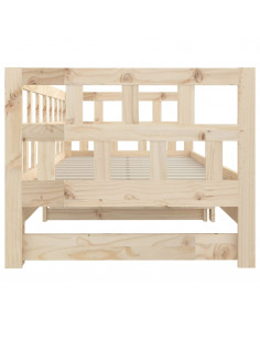 Dormeuse Estraibile Legno Massello Pino 2x(90x200) cm 2