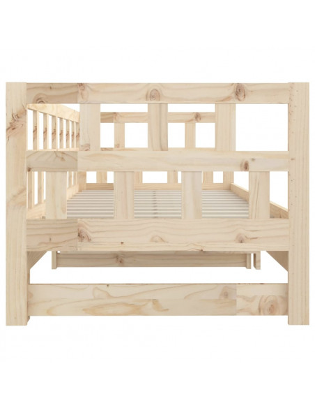 Dormeuse Estraibile Legno Massello Pino 2x(90x200) cm