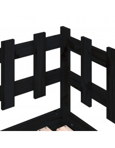 Dormeuse Estraibile Nera 2x(90x190) cm Legno Massello di Pino 2