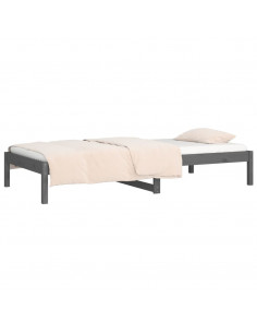 Dormeuse Grigia 90x190 cm Single in Legno Massello di Pino 2