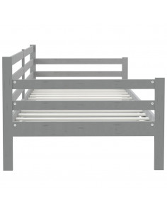 Dormeuse Grigia in Legno Massello di Pino 90x200 cm 2