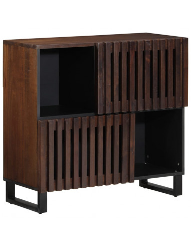 Credenza Marrone 80x34x75 cm in Legno Massello di Mango
