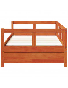 Dormeuse Marrone Cera 80x200 cm in Legno Massello di Pino