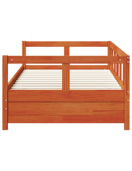 Dormeuse Marrone Cera 80x200 cm in Legno Massello di Pino