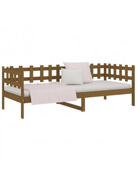 Dormeuse Marrone Miele 80x200 cm in Legno Massello di Pino