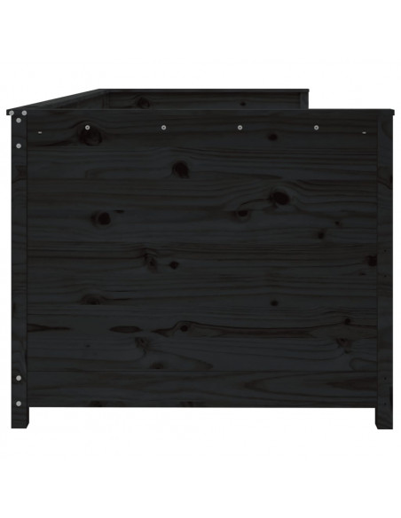 Dormeuse Nera 100x200 cm in Legno Massello di Pino