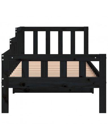 Dormeuse Nera 90x190 cm in Legno Massello di Pino