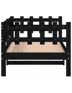 Dormeuse Nera 90x190 cm in Legno Massello di Pino 2