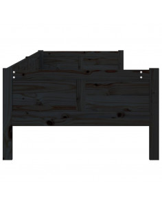 Dormeuse Nera in Legno Massello di Pino 90x190 cm 2