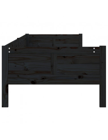 Dormeuse Nera in Legno Massello di Pino 90x190 cm