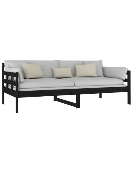 Dormeuse Nera in Legno Massello di Pino 90x190 cm Dormeuse Nera in Legno Massello di Pino 90x190 cm