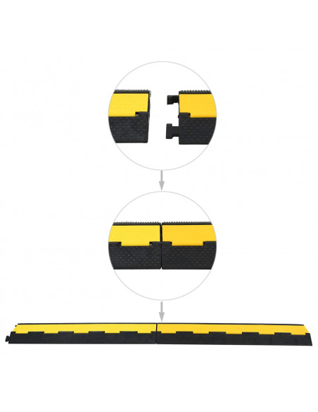 Dossi Passacavi 4 pz 2 Canali in Gomma 101,5 cm