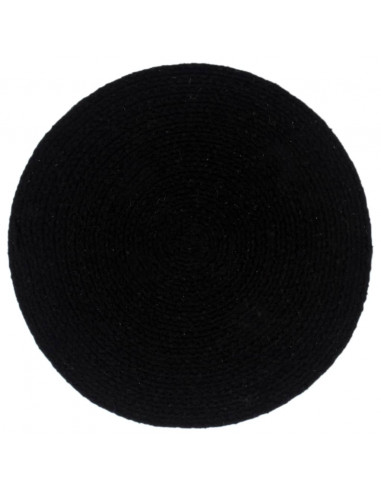 Tovagliette 4 pz Nero Neutro 38 cm Rotonde in Cotone