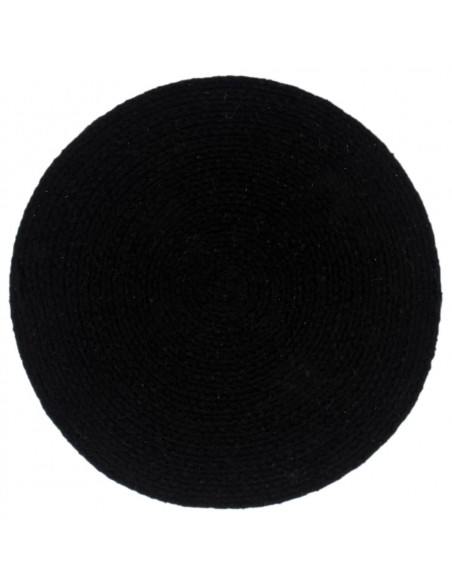 Tovagliette 4 pz Nero Neutro 38 cm Rotonde in Cotone