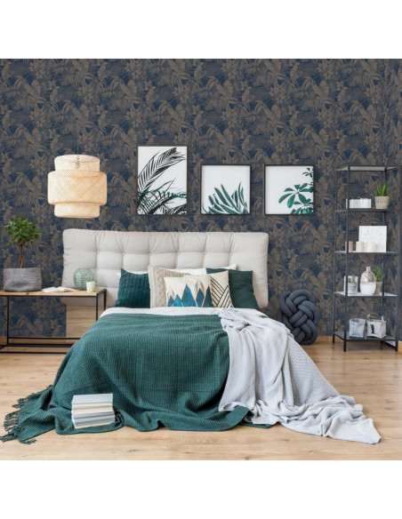 DUTCH WALLCOVERINGS Carta da Parati Joelle in Argento e Blu