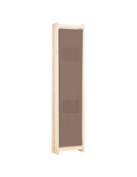 Divisorio a 5 Pannelli Marrone 200x170x4 cm in Tessuto