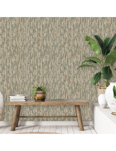 DUTCH WALLCOVERINGS Carta da Parati Phoenix Verde e Beige