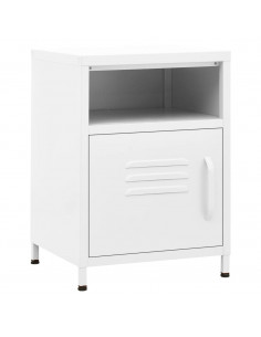 Comodino Bianco 35x35x51 cm in Acciaio 2