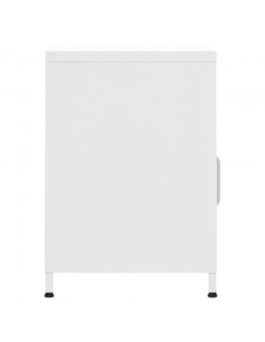 Comodino Bianco 35x35x51 cm in Acciaio