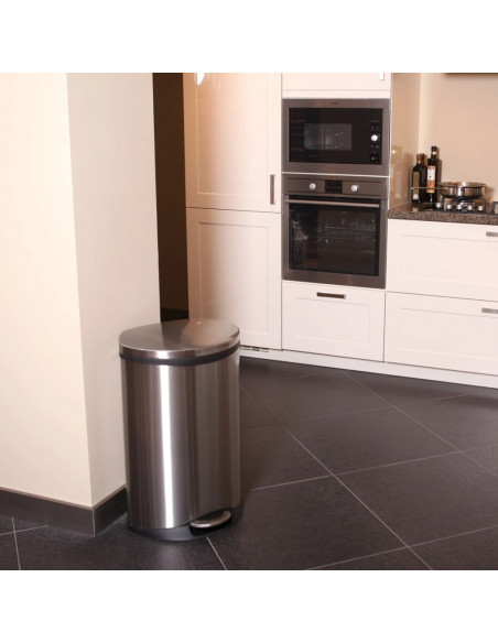 EKO Pattumiera a Pedale Shell 2x22 L Argento Opaco