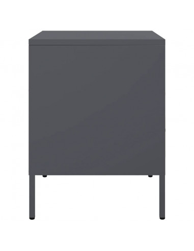 Comodini 2pz Antracite 36x39x50,5cm Acciaio Laminato a Freddo