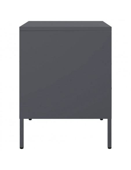 Comodini 2pz Antracite 36x39x50,5cm Acciaio Laminato a Freddo