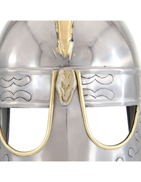 Elmo Beowulf Antico Replica LARP Argento in Acciaio